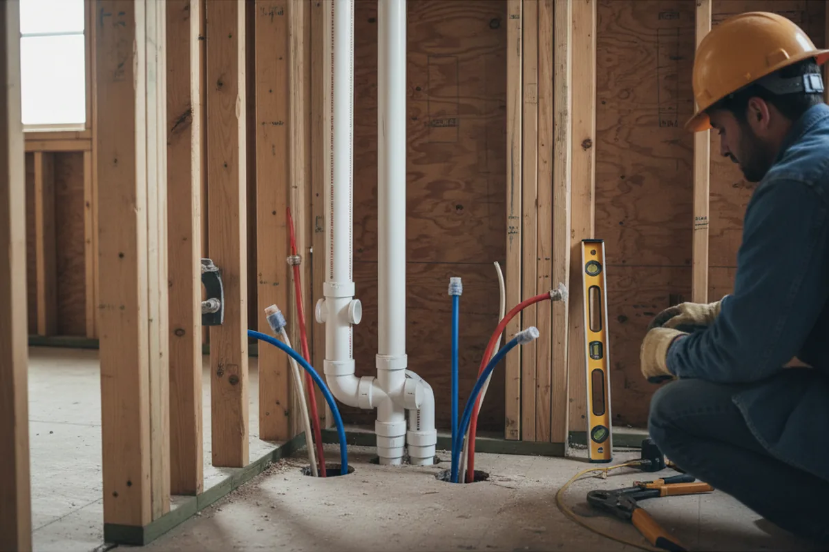 Drain and supply rough-in during Garbage Disposal Repair in Stevenson